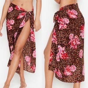NWT Victoria’s Secret Cheetah Peony Sarong Coverup